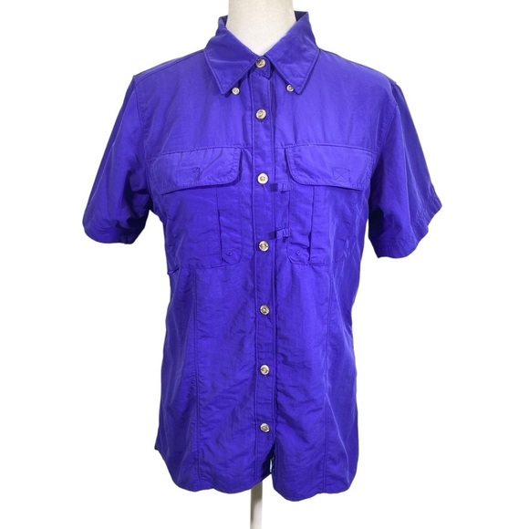 Magellan Outdoors Women's SMALL Purple Shirt Laguna Madre Fish Gear Button-Up - Picture 1 of 8